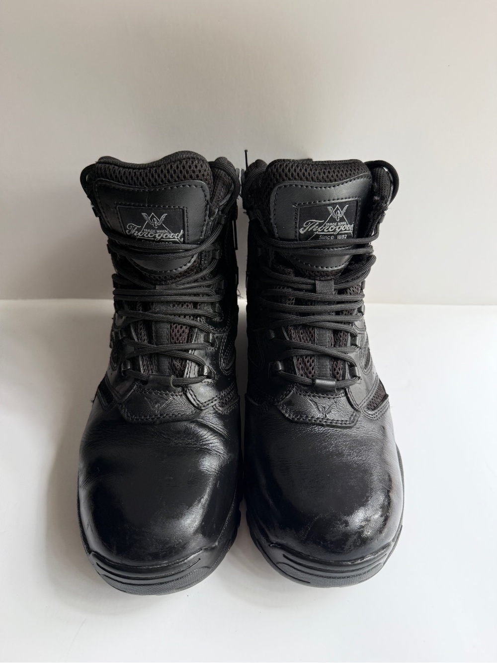 Thorogood Side Zip Tactical Duty Boots Black Size 10.5M